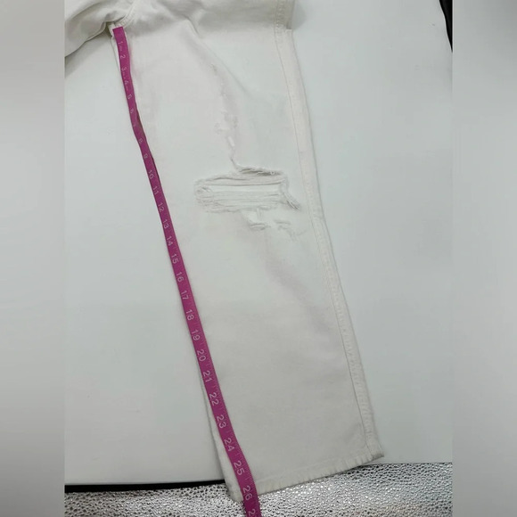 7 For All Mankind White High Waist Jeans Crop Straight Denim Jeans NWT - Picture 7 of 12